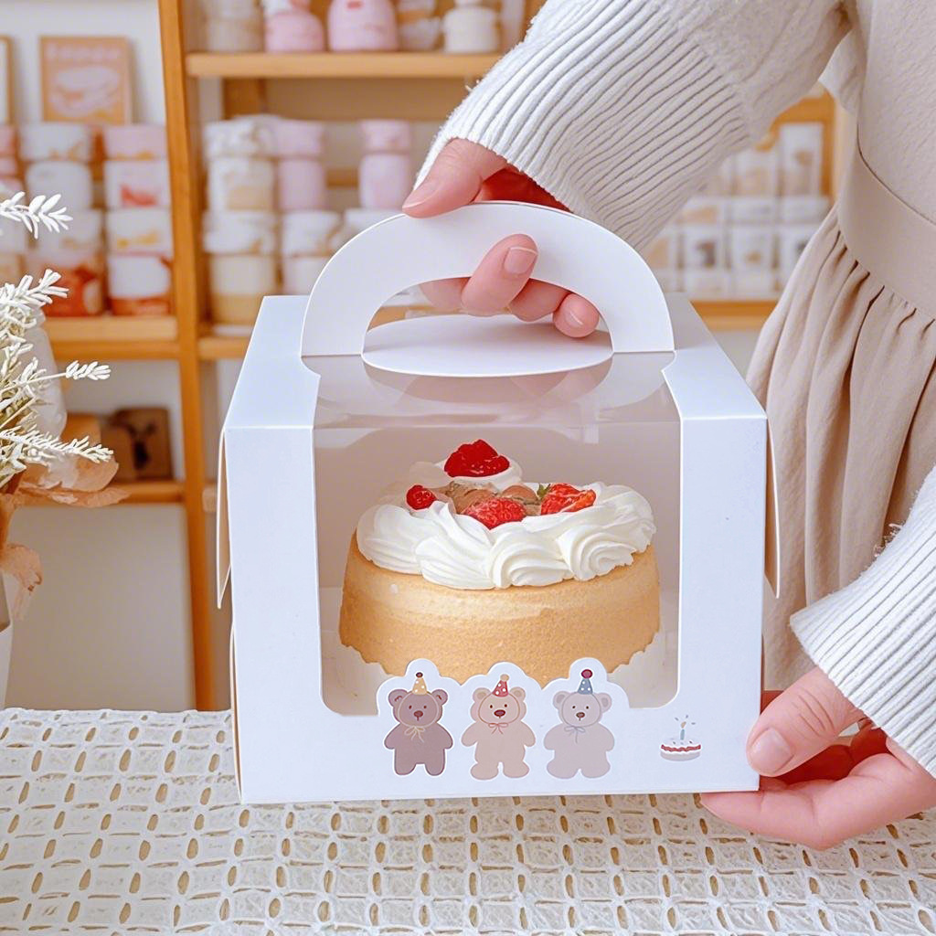 4 inch portable cake box 5 inch 6 inch high double layer birthday mousse packaging box 4 inch 5 inch 6 inch packing box