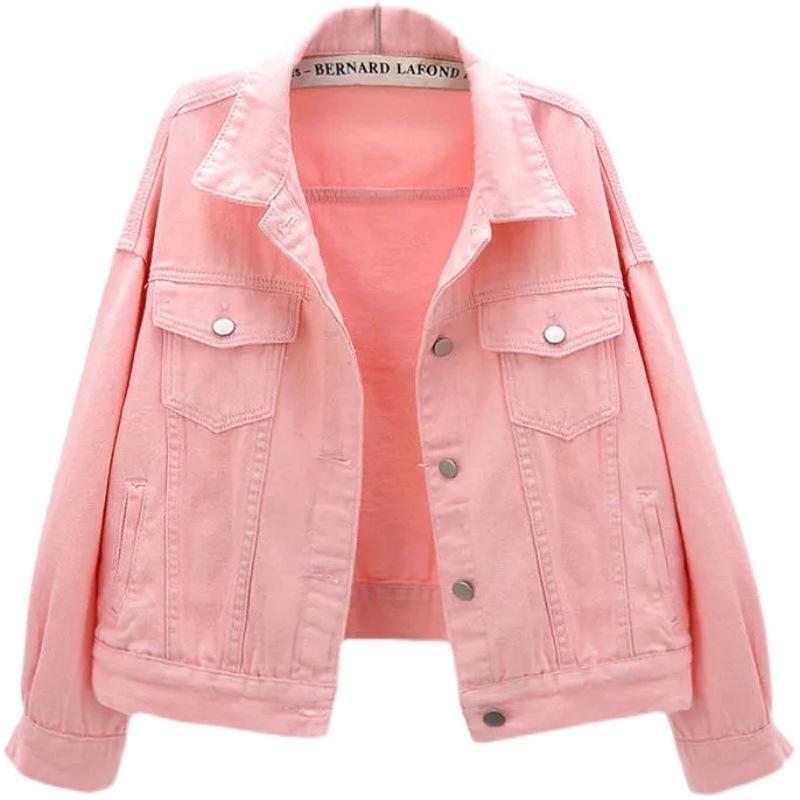 Denim Tops Women's 2025 Spring and Autumn New Colorful Casual Lady Top Korean Style Loose Popular Easiest for Match Short Tops