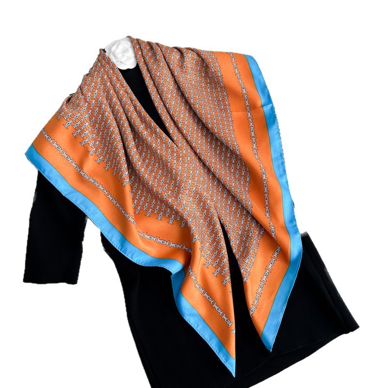 Picture of New Multifunctional Sun Protection Shawl Fashion Designer Print 90 Square Scarf Imitation Silk Twill Versatile Women's Silk Scarf