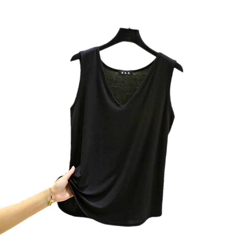 Picture of Summer New Modal Vest Women's Loose Large Size V Neck Sleeveless Bottoming Shirt Slim Slim Casual Top