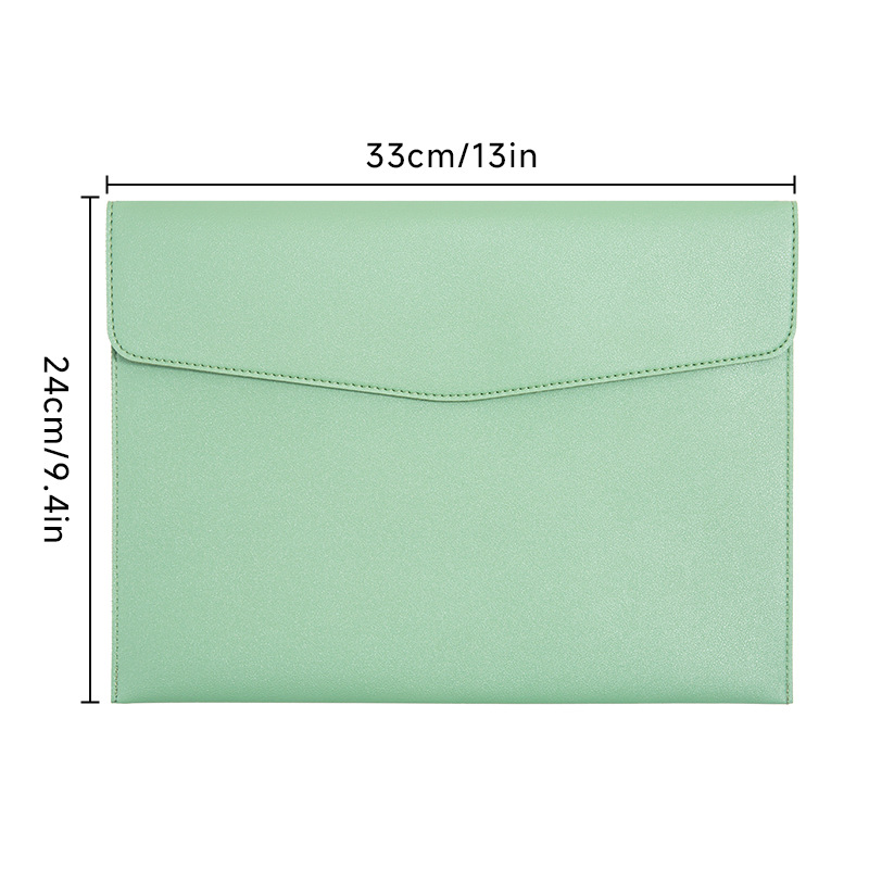 Picture of A4 leather file bag thickened file bag waterproof data bag business briefcase bill storage bag custom logo