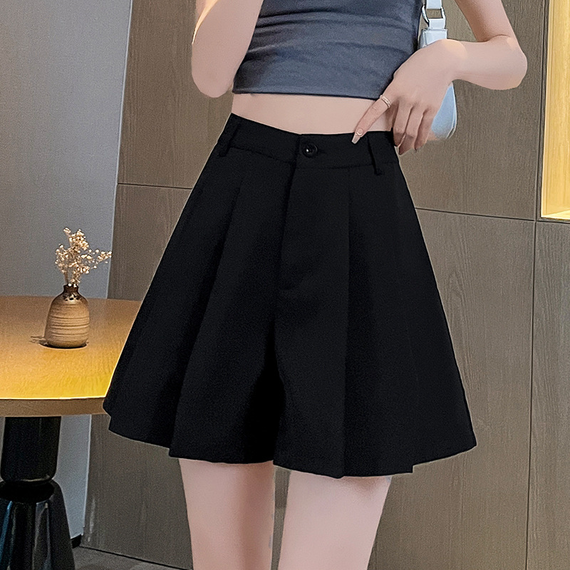 Women's Fashionable Summer Korean Style Hot Pants Loose High Waist Wide Leg Pants Slimming Home Casual Pants All-match Outerwear Shorts