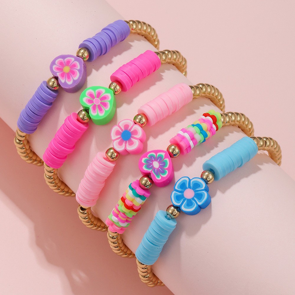 Picture of Luminous Love Round Bead Bracelet suit Soft Pottery Bracelet in stock BFF Butterfly Flower Bracelet Cross-border Exclusive for Yiwu