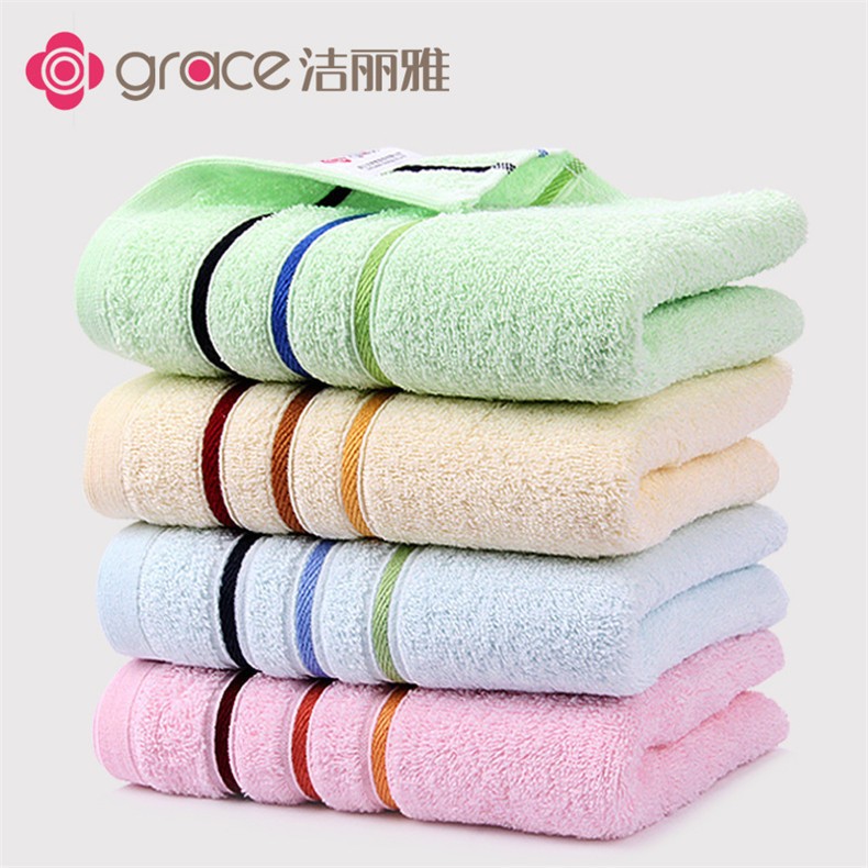 Jieliya Towel 6443 Cotton Soft Absorbent Household Plain Cotton Towel Embroidered logo