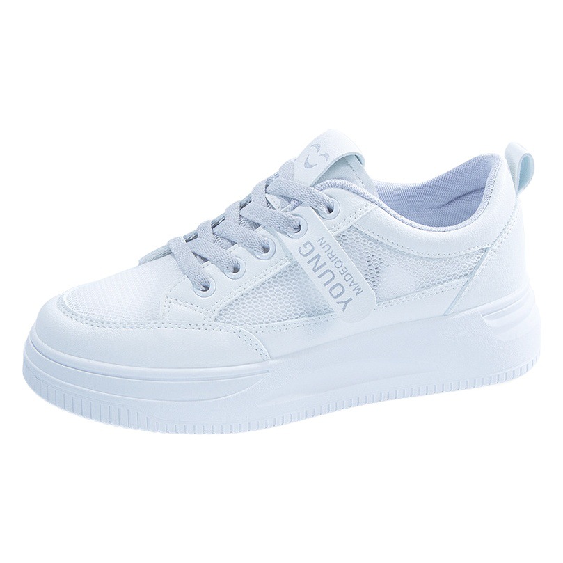 White Shoes Women's 2025 Summer New Breathable Mesh Thin Women's Shoes All-match Student Flat Sports Casual Mesh Shoes