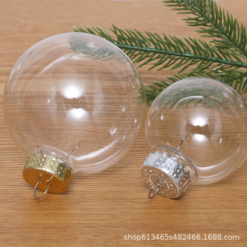Picture of Transparent Christmas Ball Seamless Hollow Pet Plastic Christmas Ball Decoration Window Hanging Ball Christmas Tree Pendant