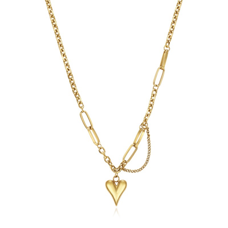 Color-free New Niche Light Luxury Pointed Heart Necklace Women's Summer Clavicle Chain Pendant All-match High-end Design Sense