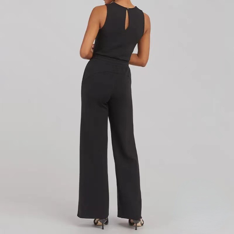 Picture of 2023 Spring and Summer New Versatile European and American Fashion Slim Casual Women's Sleeveless Pure Color Work Clothing Pants Jumpsuits