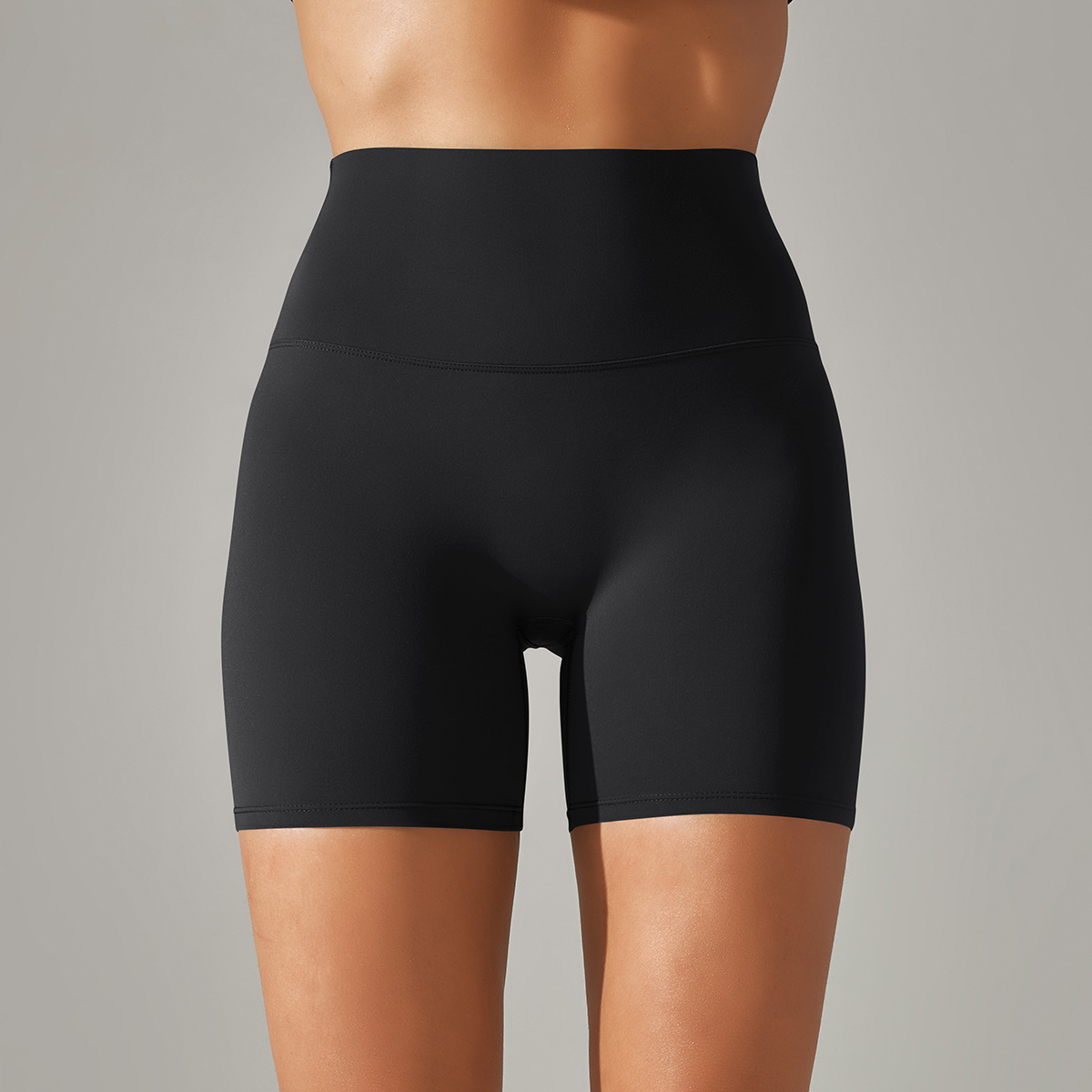 Picture of Spring and Summer New Solid Color Yoga Shorts Double-Sided Brushed Tight-Fitting High-Waist Elastic Sports Fitness Three-Point Yoga Pants for Women
