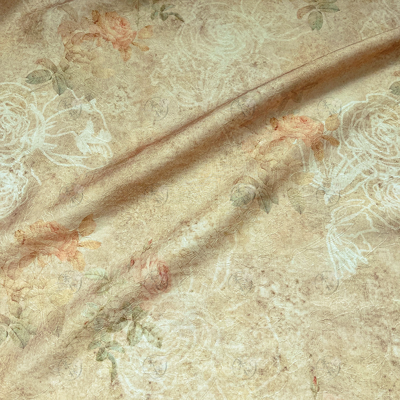 Old rose handmade DIY fabric Tencel jacquard fabric new Chinese style Hanfu cheongsam dress fabric