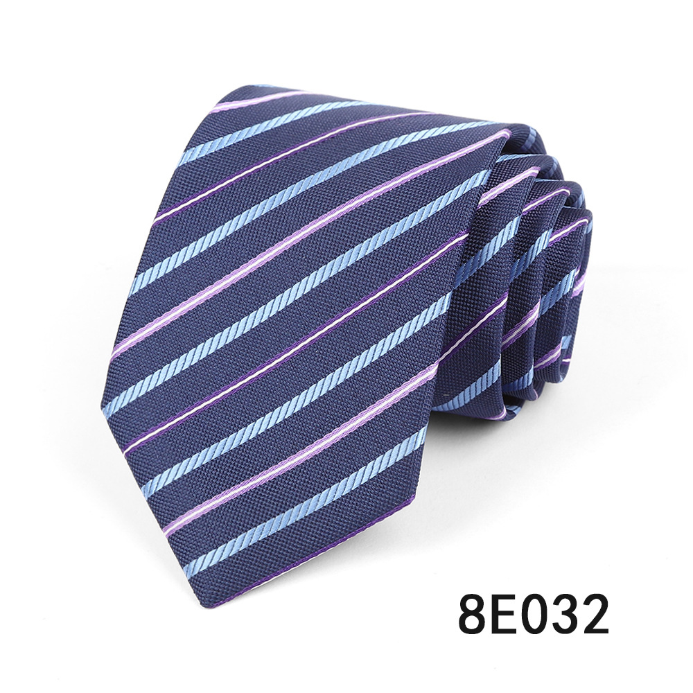 Picture of Men's Tie Business Casual Stripesd Tie 8cm Polyester Jacquard Embroider Print Tie Wholesale Formal Wear