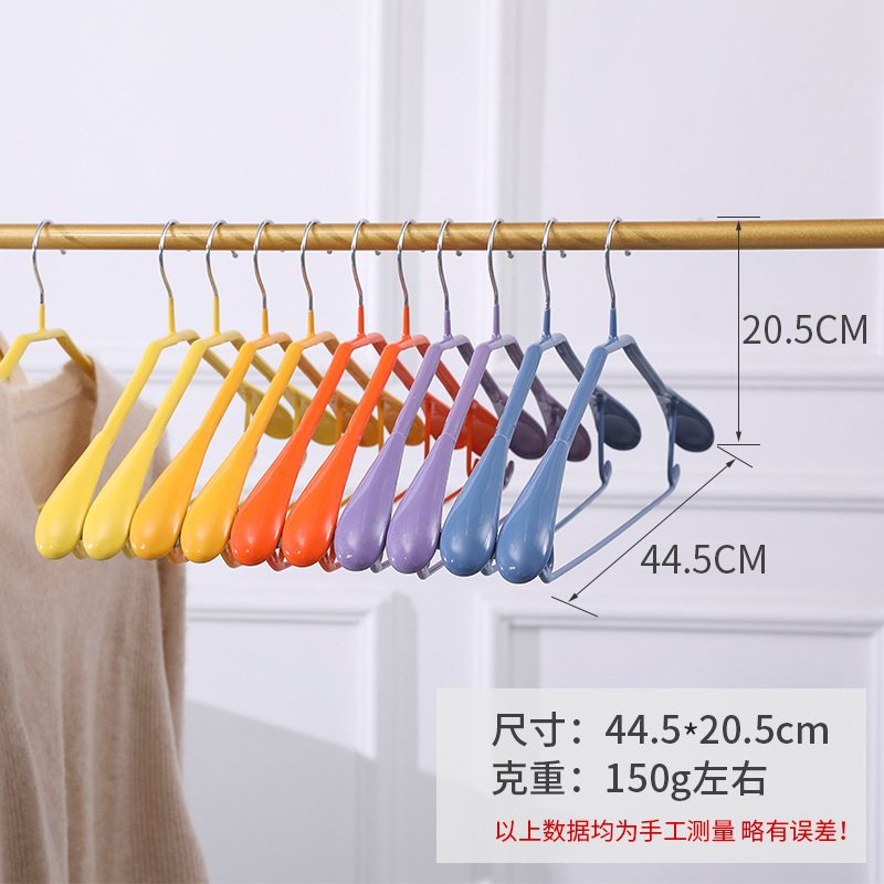 Picture of Dipped Plastic Hanger Stainless Steel Drying Rack Clothes Support Clothes Rack Household Seamless Wide Shoulder Hanger Clothes Hanging Clothes Support Wholesale