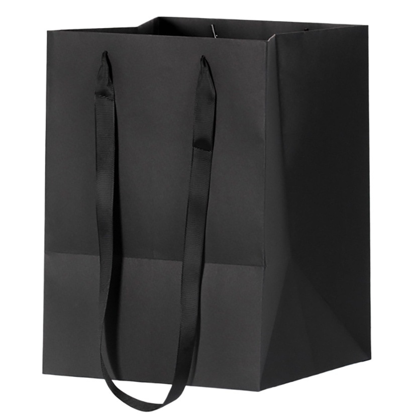 Kraft Paper Bag Square Wide Bottom Red Hand-held Paper Bag Flower Shop Hand-held Bag Large bouquet Cake Baking Gift Bag