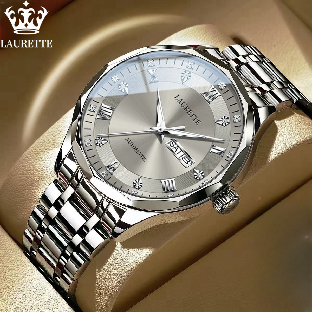 Laurette's new luminous imitation mechanical watch men's watch waterproof quartz watch live foreign trade explosions a generation of hair