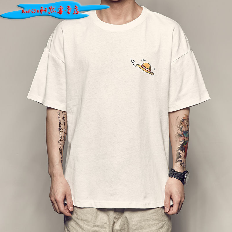 Picture of Men's Japanese Anime Printed Short-sleeved T-shirt Men's Summer New Casual Loose T-shirt Trendy Couple's Round Neck TEE