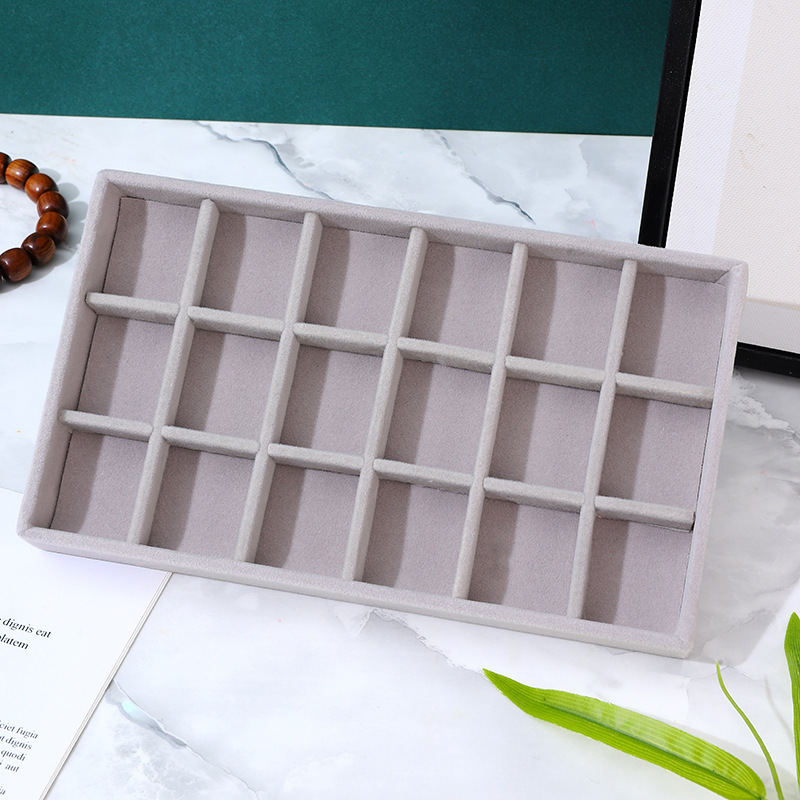 Picture of Cross-border in stock Flannel Jewelry Plate small size Beige Drawer Storage Jewelry Plate Home Display Storage Box