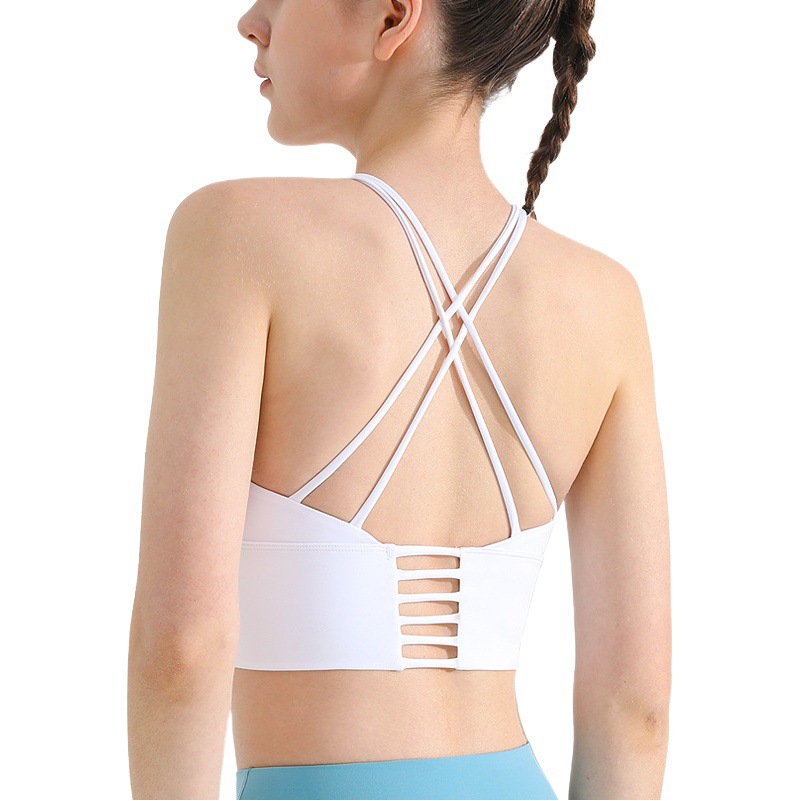 Thin Shoulder Straps, Beautiful Back Sports Bra, Women's Nude Inserts, Shock-Proof Bra, Sports Vest, Yoga Fitness Outer Wear