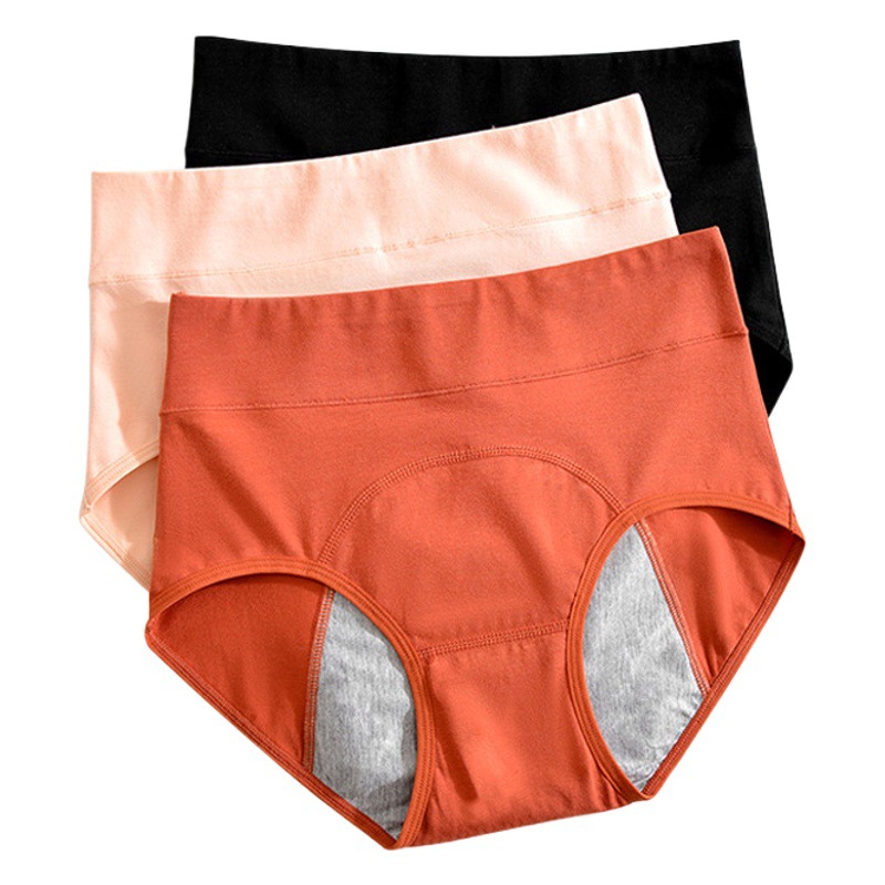 High-Waist Menstrual Period Underwear for Women, Pure Cotton Antibacterial Menstrual Pants for Girls during Menstrual Period, Leak-Proof Aunt, Cotton Women's Briefs