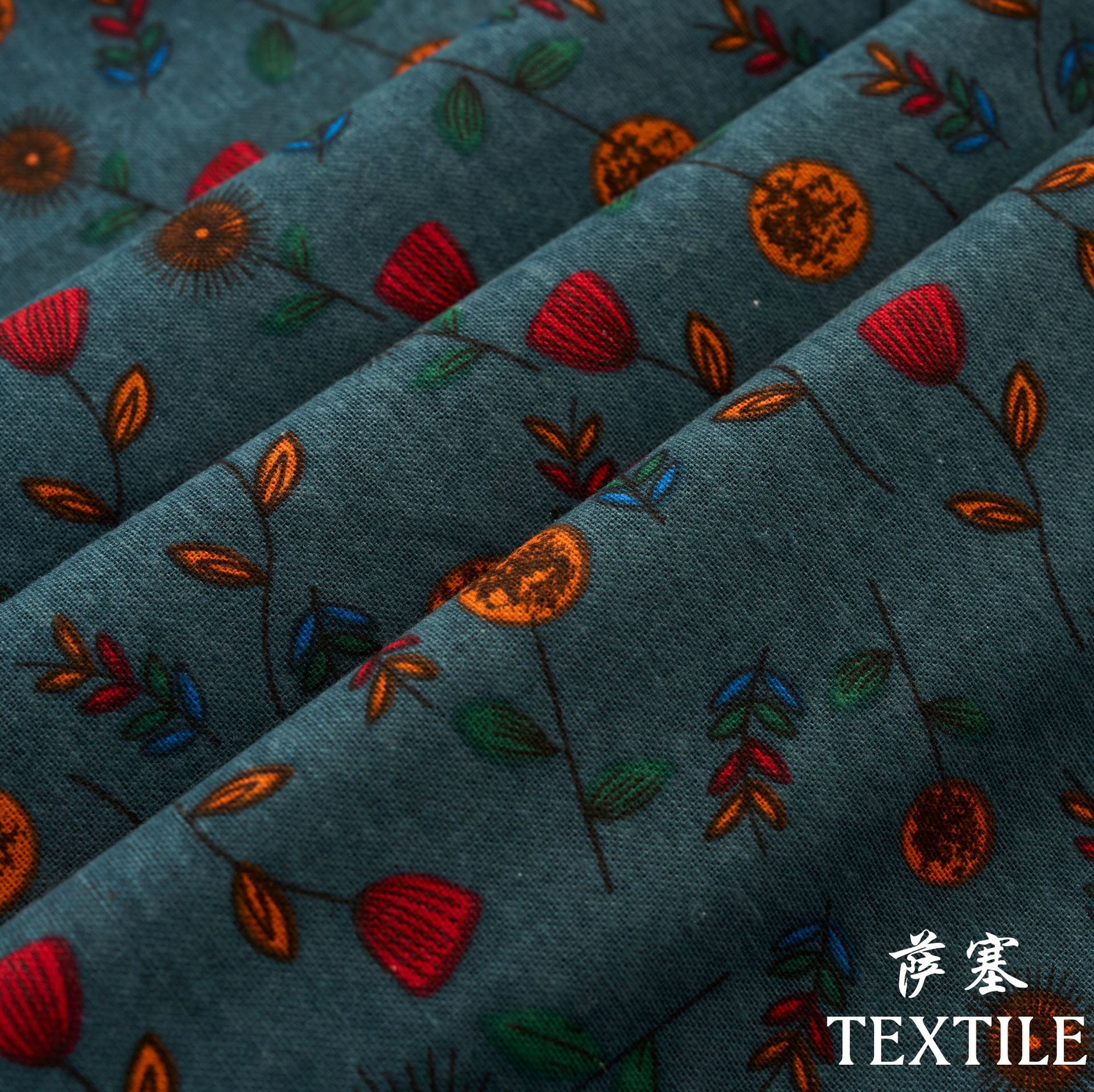 Picture of Cotton and Linen Digital Printing Fabric Printing Fabric Small Floral Cloth Retro Pastoral Clothing Fabric
