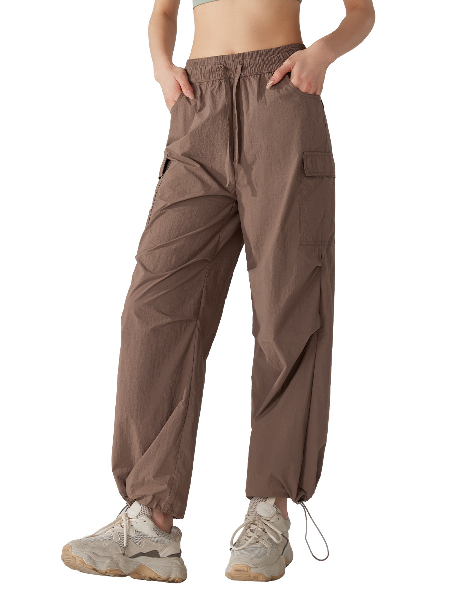 Picture of New Waterproof Crock Pants Women's Spring and Summer 2025 Outdoor Mountaineering Sports Russ American Style Wide Leg Windproof Pants for Women