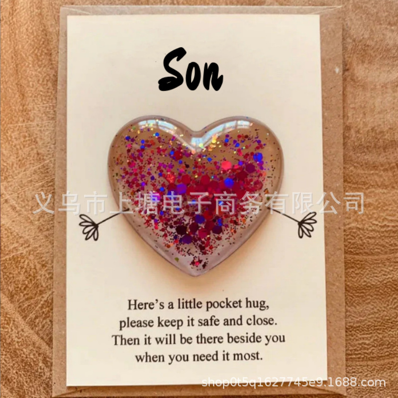 Picture of Cross-Border Independent Station Pocket Hug Gift Card Flap Pocket Pants Hug Heart Heart-Shaped Token Valentine's Day Gift