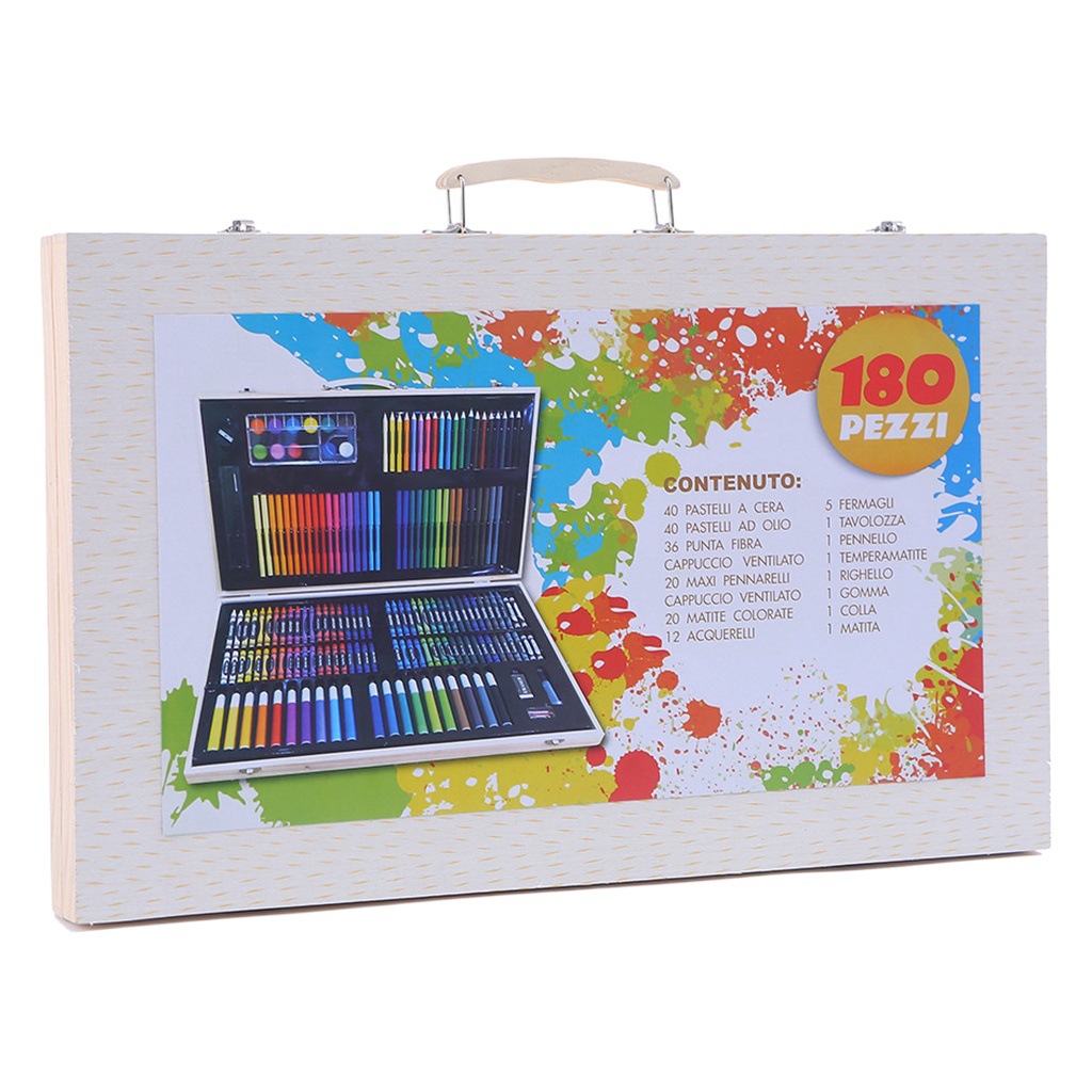 180 PCs wooden box watercolor pen set children Enlightenment painting student art supplies brush factory wholesale