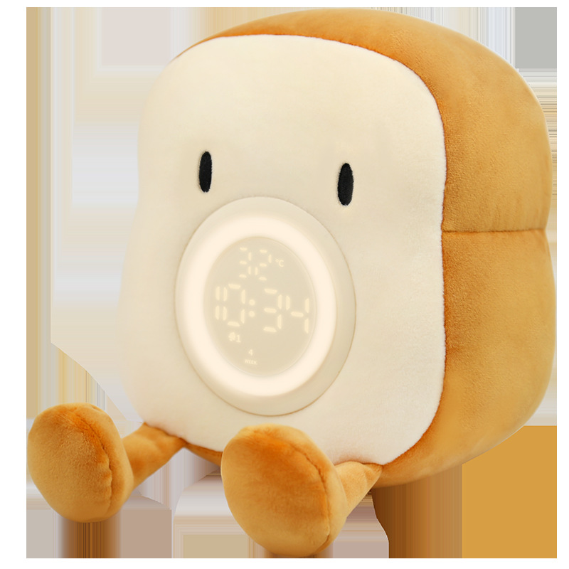 Picture of Cross-border Plush Charging Children Sleeping Companion Toast Student Special Alarm Clock Night Light Wake-up Artifact