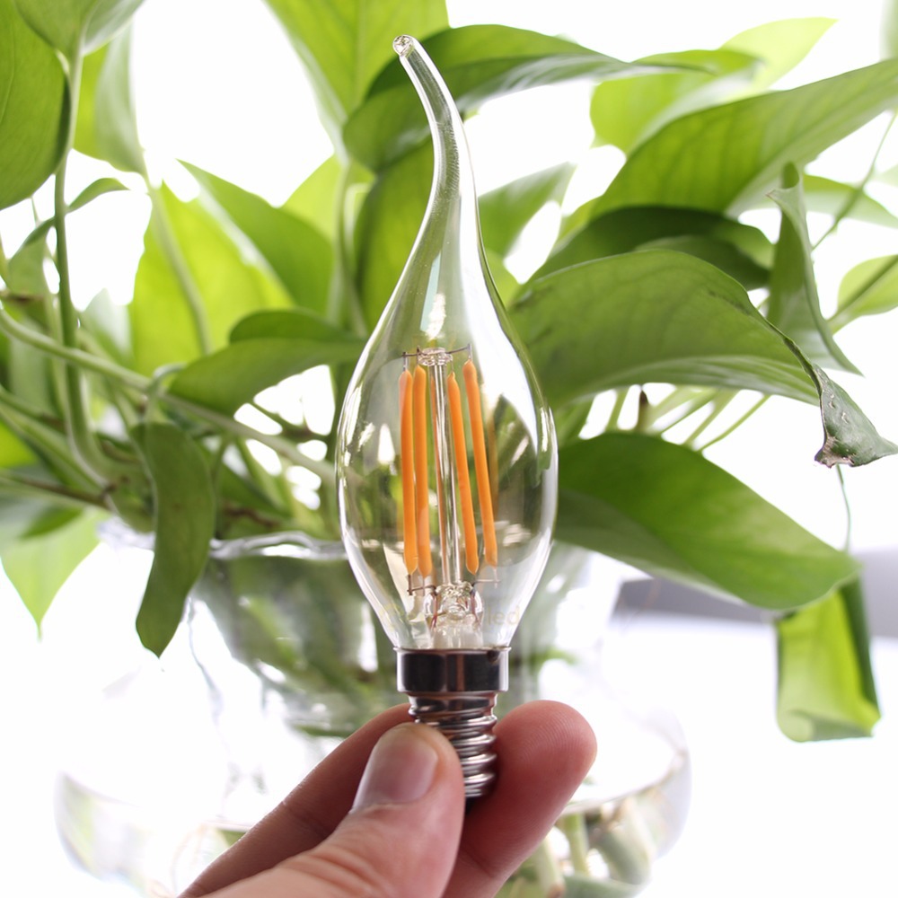 Picture of Edison led bulb 4W Brown warm yellow 2700K dimming C35T pull tail retro chandelier light source candle lamp