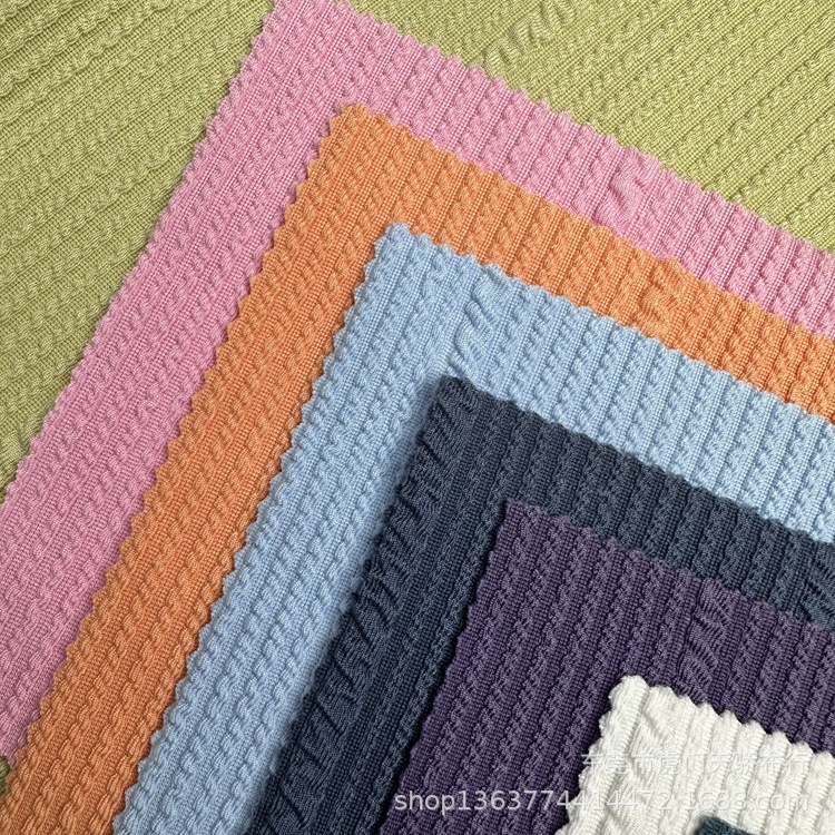 Spot knitted bubble cloth jacquard 250g 15*1 Snake baby bubble cloth 15 small yarn-dyed * 1 big snake baby