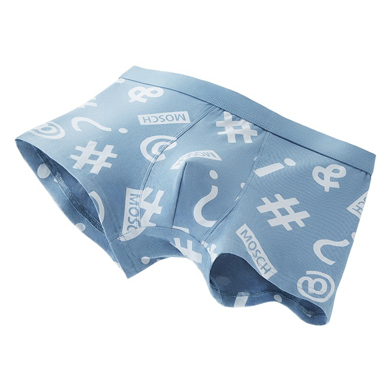 Men's Underwear Pure Cotton Type a Cotton Four-Corner Mid-Waist Large Size Breathable Summer Breathable High-End Boys' Underwear