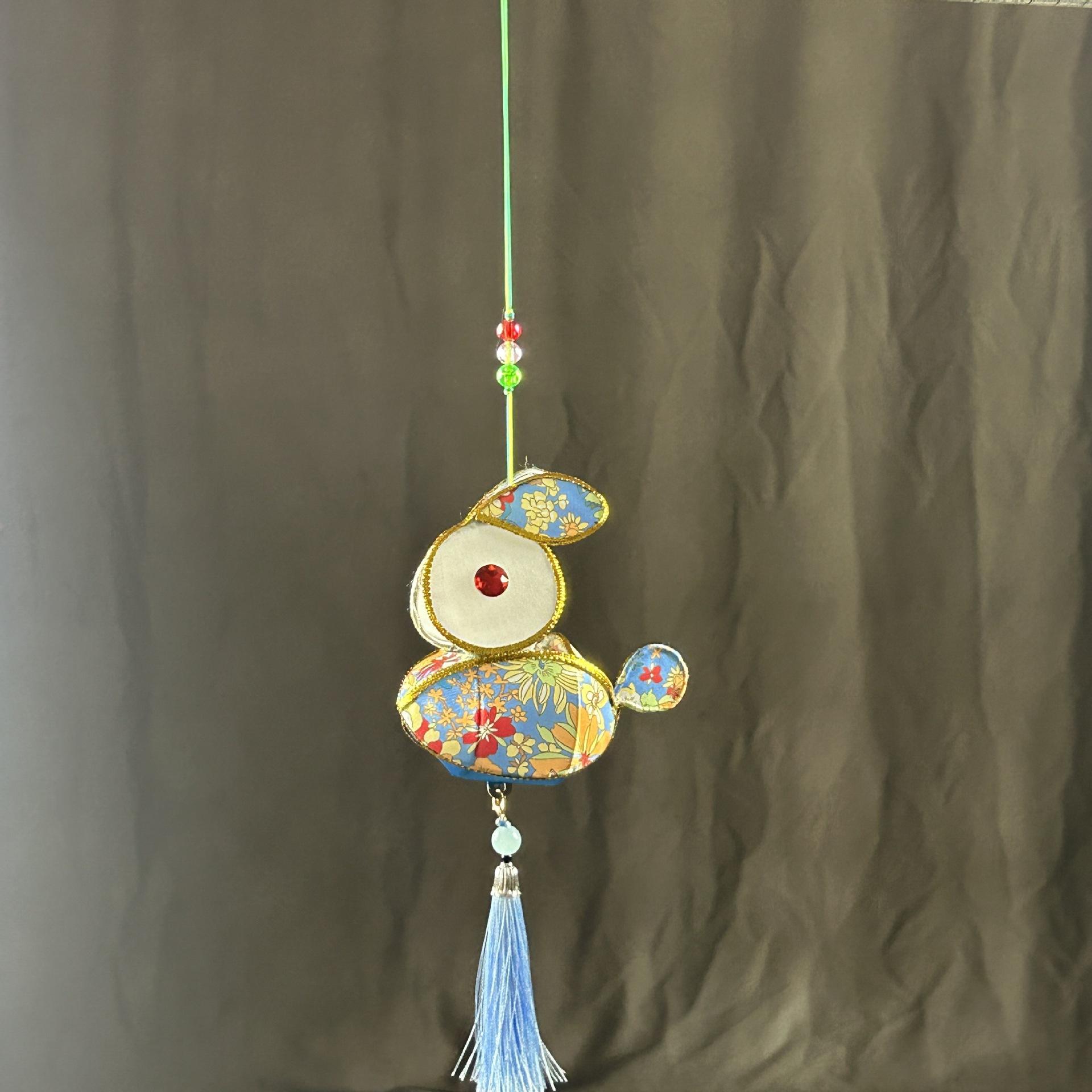 Picture of Traditional Handmade Lanterns for Spring Festival Lantern Festival Portable Iron Silk Cloth Luminous Mini Rabbit Lantern