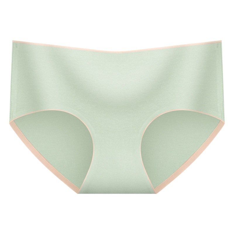 New pure cotton seamless underwear Women's Mid-waist one-piece antibacterial breathable comfortable light color solid color underwear wholesale