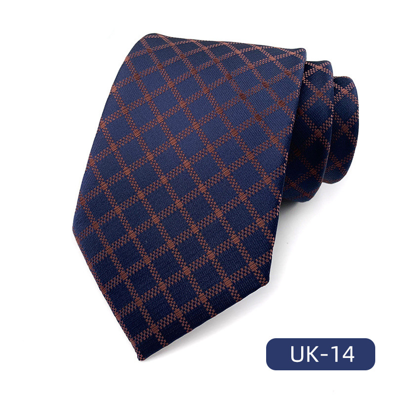 Picture of in stock wholesale men's tie polyester yarn-dyed jacquard fabric business formal wear casual fashion suit accessories