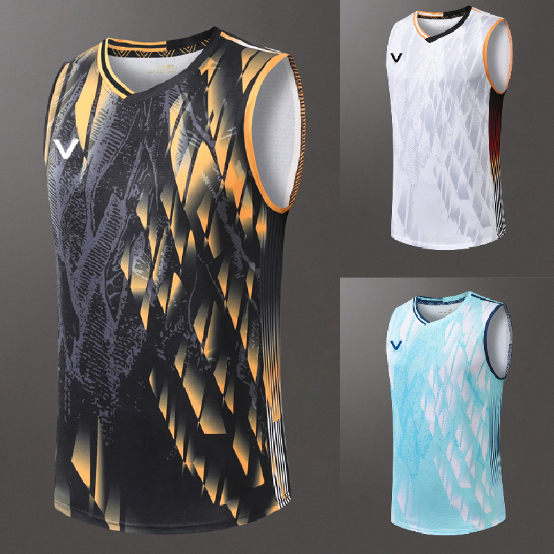 New Badminton Clothes Sleeveless Men's Top Tennis Clothes Vest Sportswear Training Clothes Summer Sweat Absorbing Breathable 843