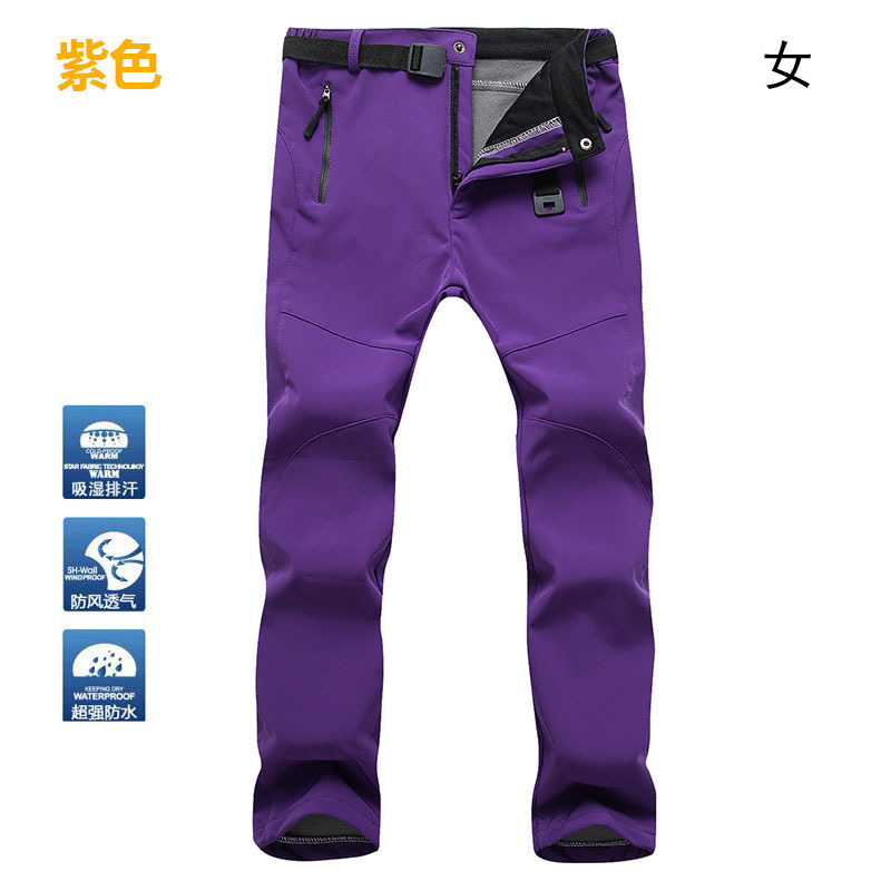 Picture of Outdoor Sports Rush Pants Men's Slim-fit Thickened Autumn and Winter Large Size Windproof Soft Shell Fleece Ski Climbing Pants Women