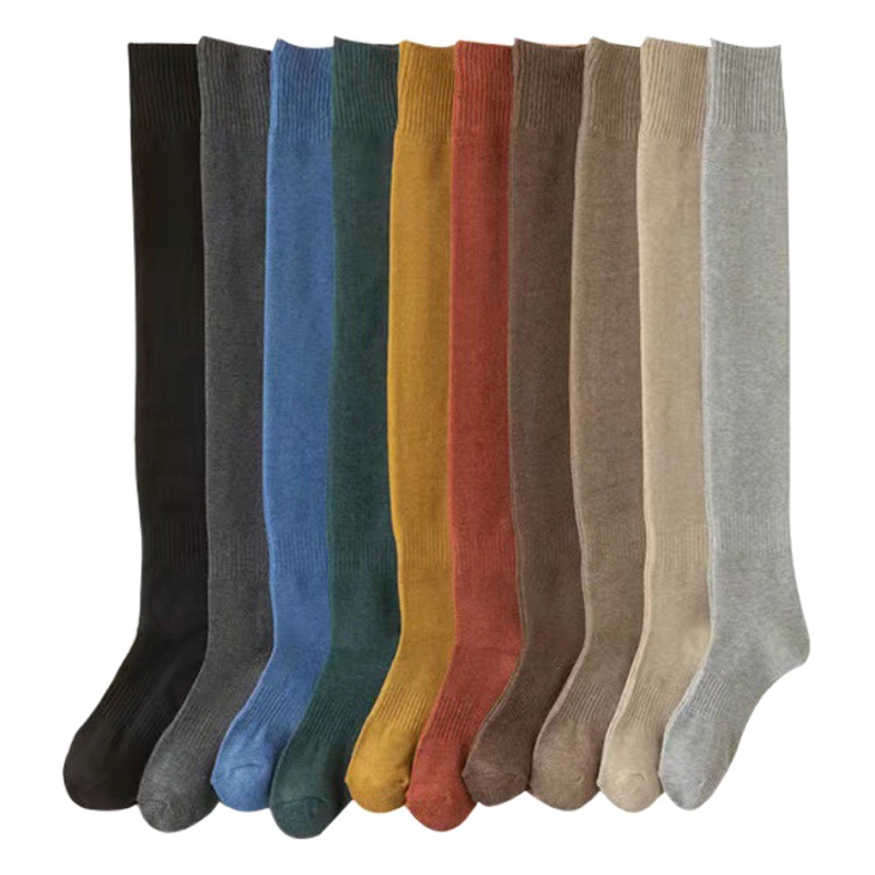 Thickened Warm Stockings for Women in Autumn and Winter Over-The-Knee Socks Terry Socks for Women Mid-Calf Fleece-Lined High Jk Long Socks Cross-Border