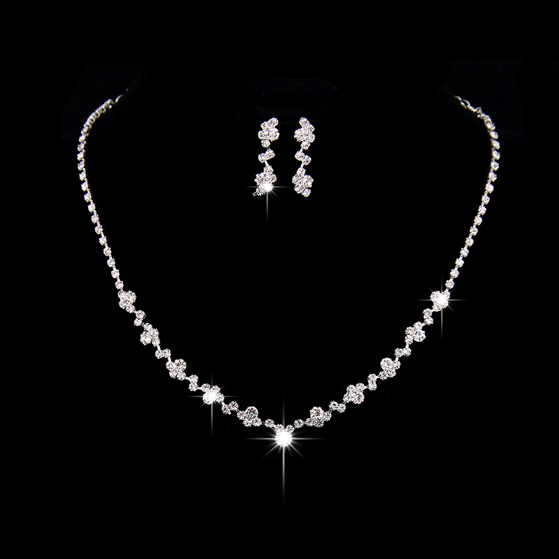 Factory wholesale simple fashion jewelry suit bride necklace temperament jewelry 425 earrings fashion Joker