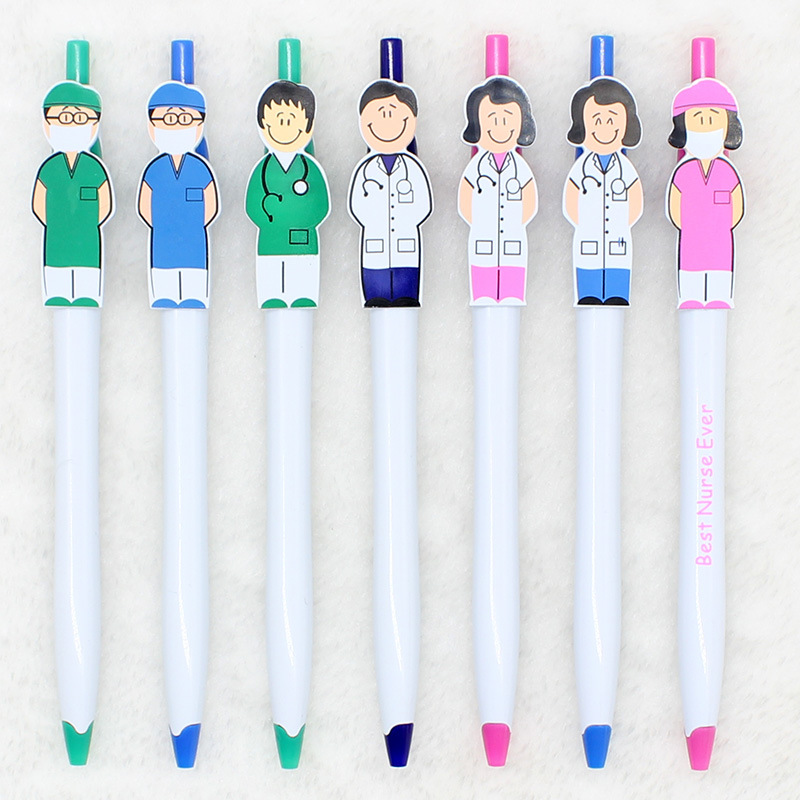 Hot Selling Creative Cartoon Pen Holder Press Ballpoint Pen Advertising Gift Pen Customizable Printing Characters Cartoon Pen
