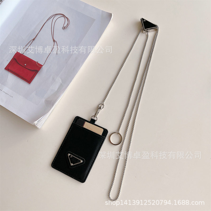 Picture of European and American Luxury Triangle Metal Chain Work Card Card Bag Trendy Card Case Hanging Neck Ins-style Crossbody ID Card