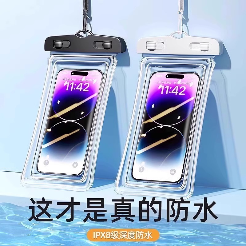 Mobile Phone Waterproof Bag with Touch Screen, Swimming Takeaway Rider Special Diving Travel Sealed Bag Equipment Waterproof Cover for Taking Pictures