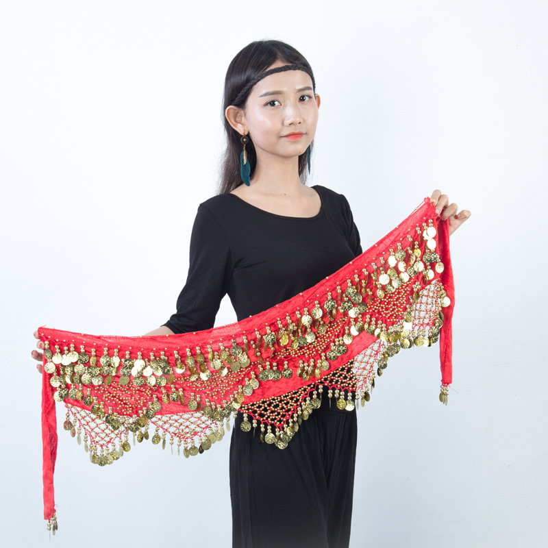 Spot Belly Dance Waist Chain Tribal Dance Hip Towel Indian Dance Performance Belt Waist Seal Stage Performance Practice Accessories