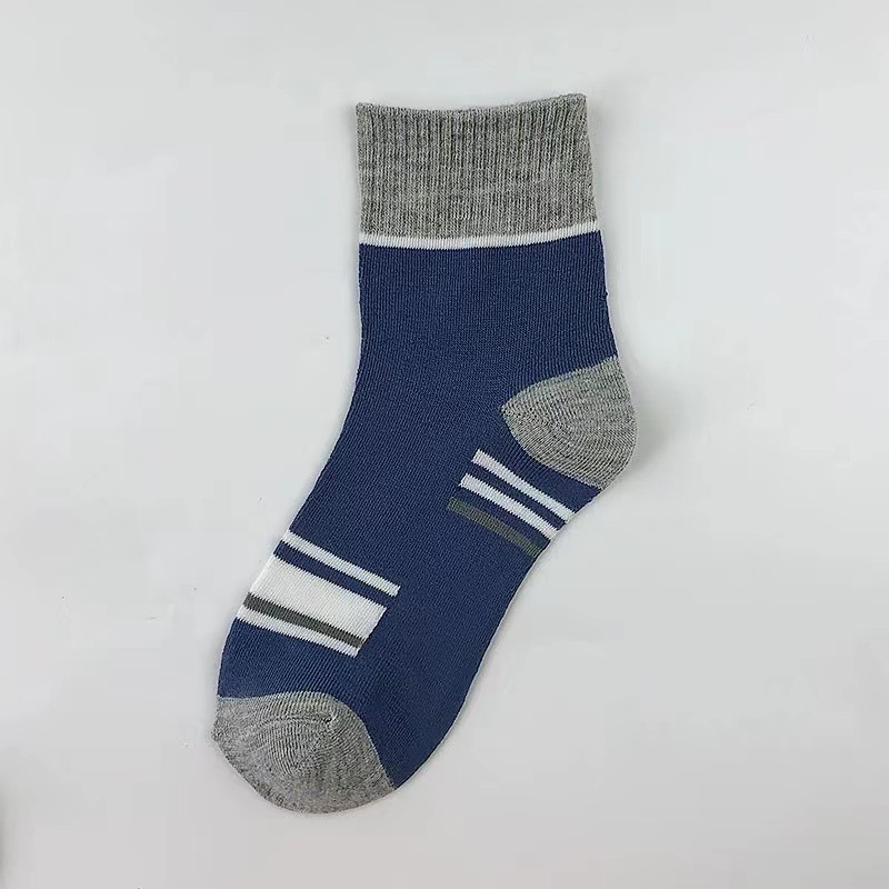 Picture of Socks Men's Mid-tube Socks Spring and Autumn Sports Sweat-absorbent Deodorant Socks Spring and Summer Thin Color-matching Striped Sports Socks