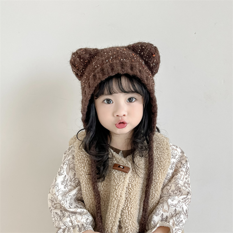 Children's Hat Autumn and Winter Baby's Wool Hat Korean Girls' Ear Protection Hat Plush Boys' Hat Thickened Girls' Winter
