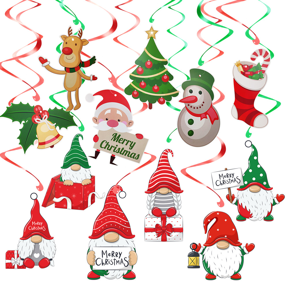 Amazon's Hottest Spiral Pendant Pvc Pendant Christmas Pendant for the Elderly Boots Socks Spiral Decoration in Stock