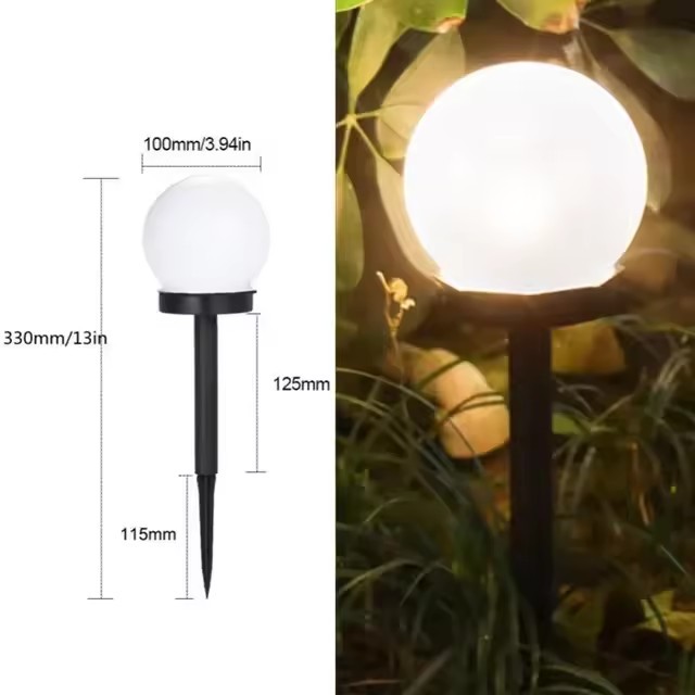 Picture of Cross-Border Solar Round Bulb Ground Lamp Simple Waterproof Outdoor Courtyard Lamp Garden Villa Decorative Lawn Lamp