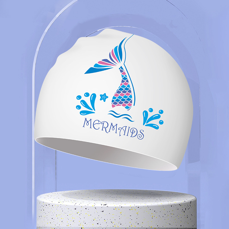 Picture of Adult silicone waterproof swimming cap boys and girls Universal silicone swimming cap increase head swimming cap factory direct sales