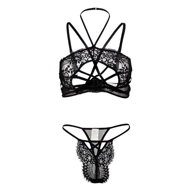 Sexy underwear wholesale 2024 new backless lace lace sexy two-piece set bed flirting women's supplies