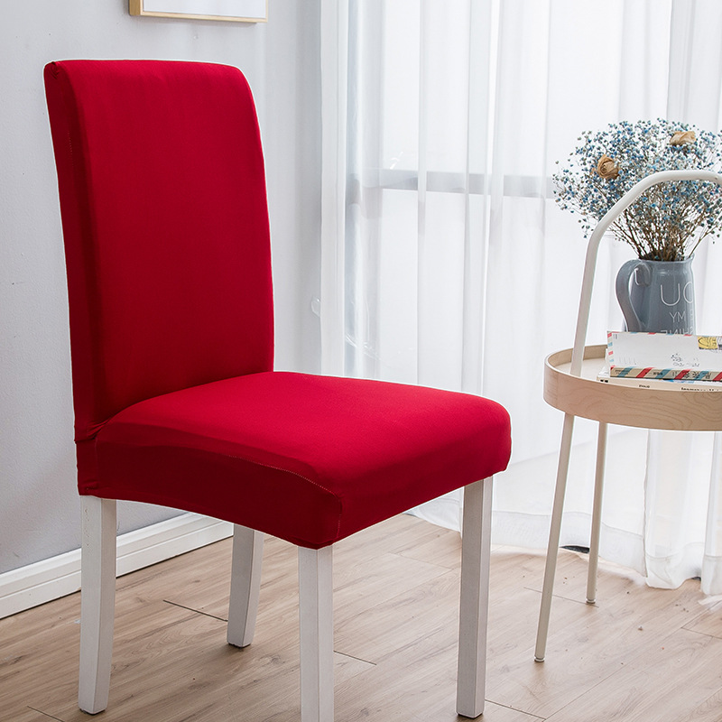 Picture of Cross-border plain milk silk elastic chair cover hotel restaurant half chair cover conference conjoined chair cover wholesale