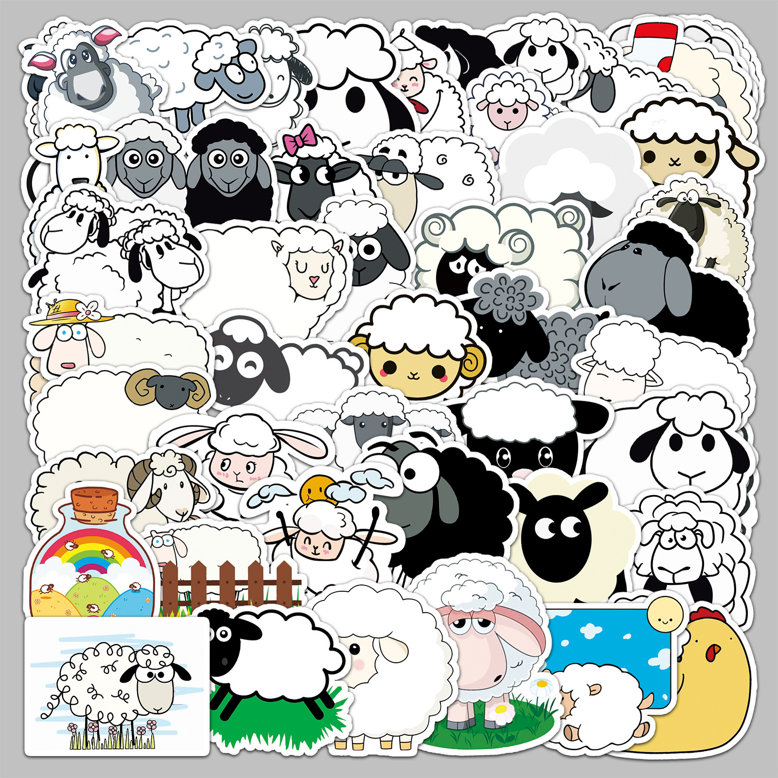 Picture of 50 Sheep Animal Personality Ins Wind Plant DIY Decorative Stickers Laptop Car Scooter Stickers