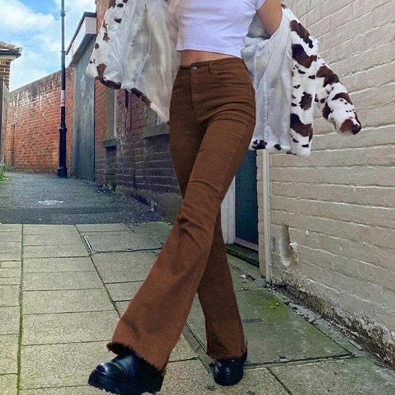 Picture of Micro Horn High waist Slimming jeans 2022 autumn and winter Europe and the United States cross-border foreign trade Amazon new women's fashion